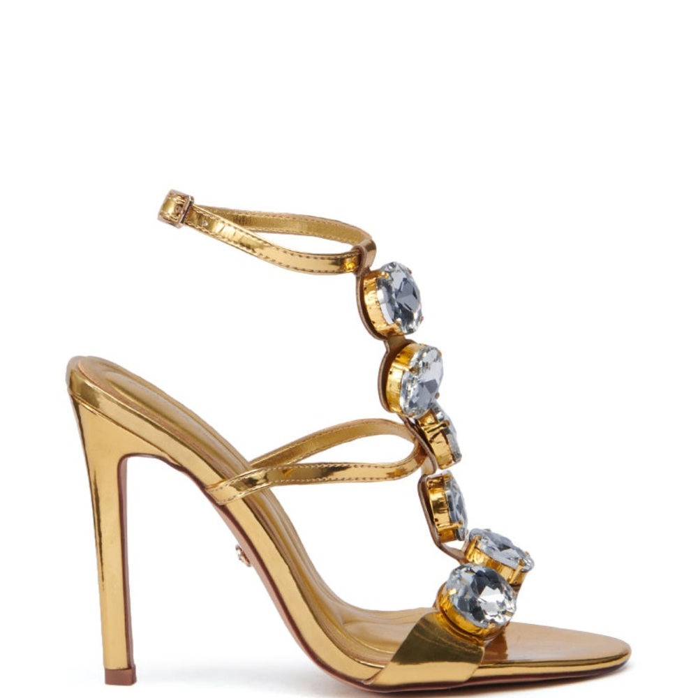 AZALEA WANG USNAVI GOLD EMBELLISHED SANDAL